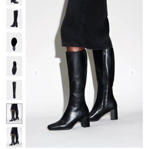 Aerosoles Comfortable Women's Tall Shaft Boot Black Faux Leather Style Micah 6W